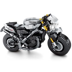 IBLOCK PL-920-185 920-185 PL920-185 SEMBO 701113 non  TRIUMPH MOTORCYCLE. bộ đồ chơi xếp lắp ráp ghép mô hình Motorcycle Motorbike TRIUMPH FROG Xe Hai Bánh 235 khối