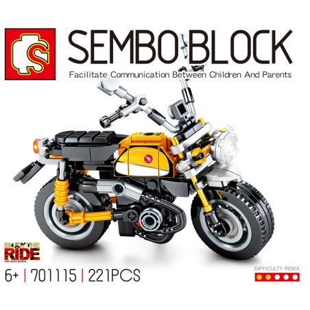 SEMBO 701115 non  XE MÁY HONDA MONKEY bộ đồ chơi xếp lắp ráp ghép mô hình Motorcycle Motorbike Xe Hai Bánh 221 khối