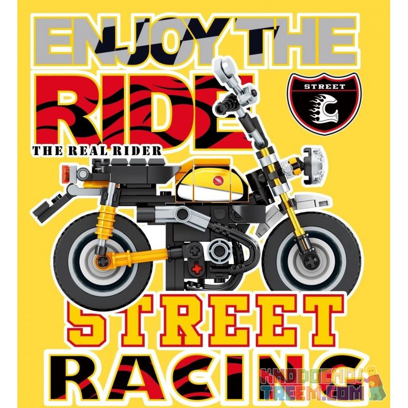 SEMBO 701115 non  XE MÁY HONDA MONKEY bộ đồ chơi xếp lắp ráp ghép mô hình Motorcycle Motorbike Xe Hai Bánh 221 khối