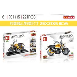 SEMBO 701115 non  XE MÁY HONDA MONKEY bộ đồ chơi xếp lắp ráp ghép mô hình Motorcycle Motorbike Xe Hai Bánh 221 khối