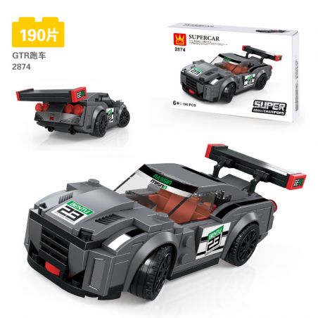 WANGE 2874 non  SUPER RACING GTR. bộ đồ chơi xếp lắp ráp ghép mô hình Speed Champions Racing Cars SUPER CHAMPIONS Đua Xe Công Thức 174 khối
