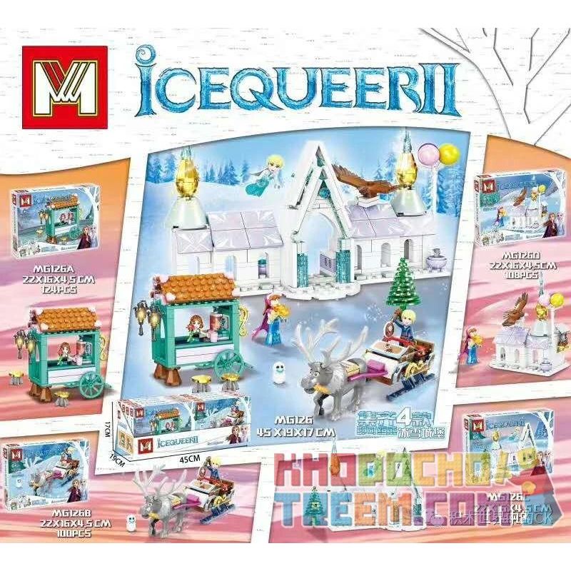 MINGER MG126 non  4 LOẠI LÂU ĐÀI BĂNG bộ đồ chơi xếp lắp ráp ghép mô hình Frozen ICEQUEER II Nữ Hoàng Băng Giá 432 khối