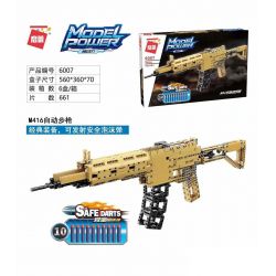 Enlighten 6007 Qman 6007 non  SÚNG TRƯỜNG TỰ ĐỘNG M416 bộ đồ chơi xếp lắp ráp ghép mô hình  MODEL POWER Kỹ Thuật Công Nghệ Cao Mô Hình Phương Tiện 661 khối