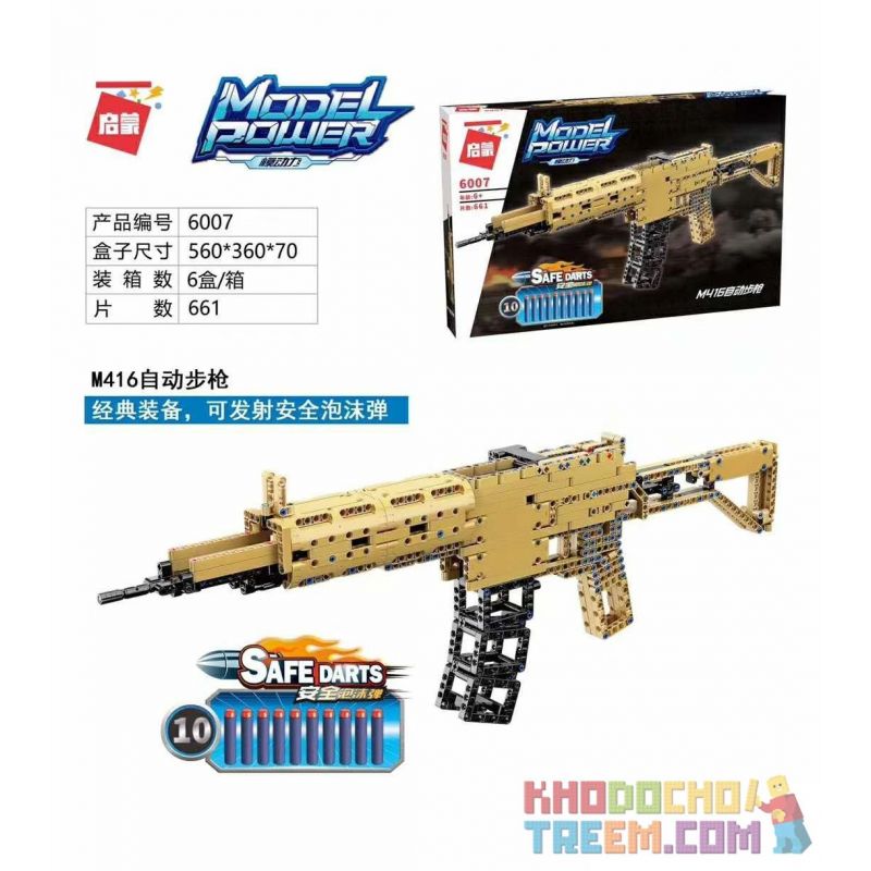 Enlighten 6007 Qman 6007 non  SÚNG TRƯỜNG TỰ ĐỘNG M416 bộ đồ chơi xếp lắp ráp ghép mô hình  MODEL POWER Kỹ Thuật Công Nghệ Cao Mô Hình Phương Tiện 661 khối