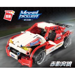 Enlighten 6001 Qman 6001 non  XẾP HẠNG XE ĐUA ĐỎ RED WOLF bộ đồ chơi xếp lắp ráp ghép mô hình  MODEL POWER Kỹ Thuật Công Nghệ Cao Mô Hình Phương Tiện 257 khối