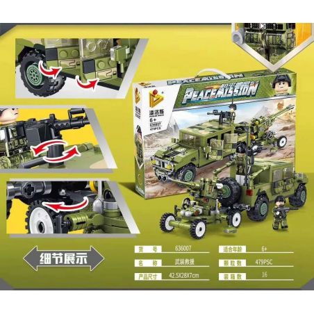 PanlosBrick 636007 Panlos Brick 636007 non  GIẢI CỨU VŨ TRANG bộ đồ chơi xếp lắp ráp ghép mô hình Peacemission Nhiệm Vụ Gìn Giữ Hòa Bình 479 khối
