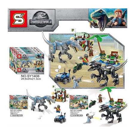 SHENG YUAN SY SY1408A 1408A SY1408B 1408B non  CUỘC PHIÊU LƯU CỦA LOÀI RỒNG MÓNG NẶNG TẤN CÔNG ĐỘC TÀI bộ đồ chơi xếp lắp ráp ghép mô hình Jurassic World DINOSAUR WORLD Thế Giới Khủng Long 361 khối