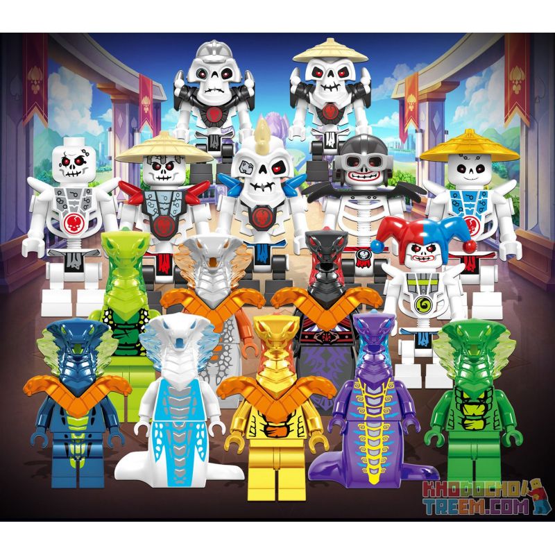 PRCK 61038 non  NINJA SKELETON BIG MAN 8 bộ đồ chơi xếp lắp ráp ghép mô hình The  Ninjago Movie NINJA MASTERS OF SPINJITZU Ninja Lốc Xoáy