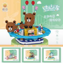 YURI 66112 non  TÀU LƯỢN SIÊU TỐC GẤU bộ đồ chơi xếp lắp ráp ghép mô hình City Modern Paradise ROLLER COASTER Thành Phố Thiên Đường Hiện Đại 580 khối