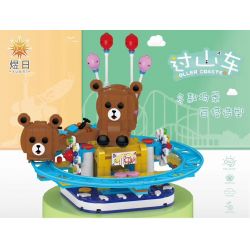 YURI 66112 non  TÀU LƯỢN SIÊU TỐC GẤU bộ đồ chơi xếp lắp ráp ghép mô hình City Modern Paradise ROLLER COASTER Thành Phố Thiên Đường Hiện Đại 580 khối