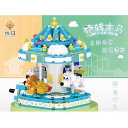 YURI 66114 non  BĂNG CHUYỀN bộ đồ chơi xếp lắp ráp ghép mô hình City Modern Paradise MERRY-GO-ROUND Thành Phố Thiên Đường Hiện Đại 708 khối