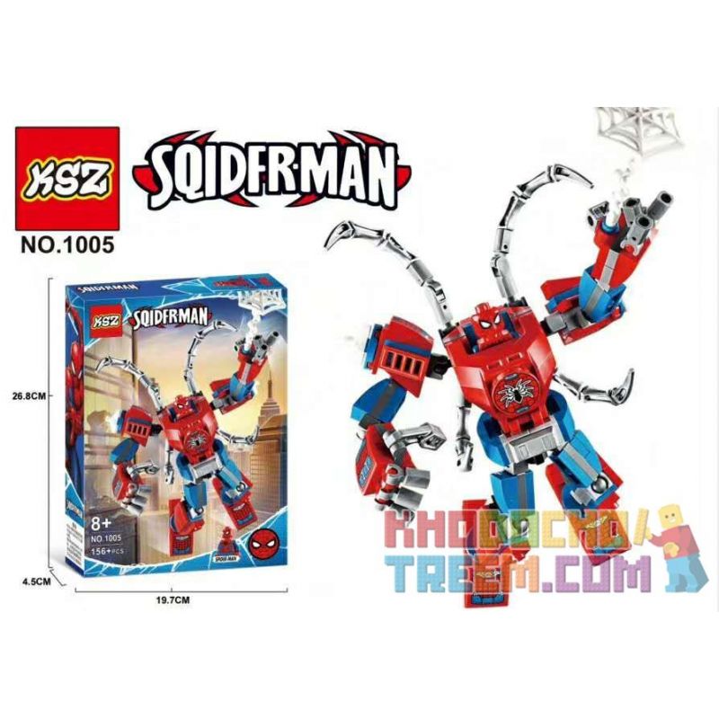 XSZ KSZ 1005 non  NGƯỜI NHỆN bộ đồ chơi xếp lắp ráp ghép mô hình Marvel Super Heroes SPIDER MAN Siêu Anh Hùng Marvel 156 khối