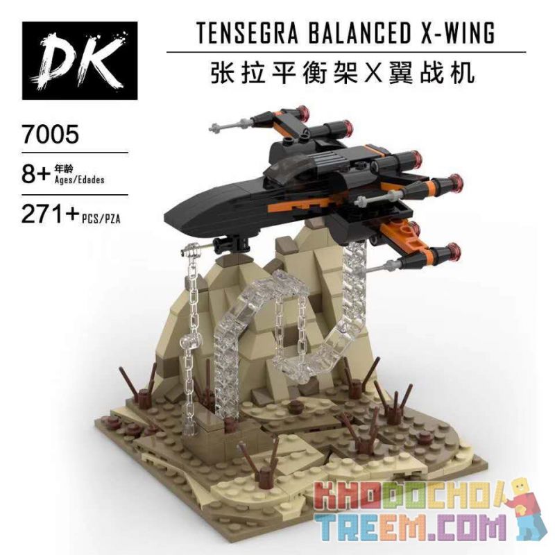 DK 7005 non  MÁY BAY CHIẾN ĐẤU GIMBAL X-WING CĂNG THẲNG bộ đồ chơi xếp lắp ráp ghép mô hình Star Wars TENSEGRITY BALANCES X-WING Chiến Tranh Giữa Các Vì Sao 271 khối