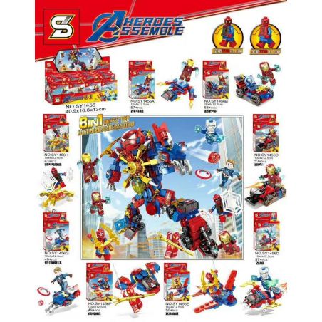 SHENG YUAN SY SY1456 1456 non  SPIDER HERO EXPEDITION MECH MINIFIGURE 8 SỰ KẾT HỢP bộ đồ chơi xếp lắp ráp ghép mô hình Super Heroes HEROES ASSEMBLE Siêu Nhân Anh Hùng 411 khối