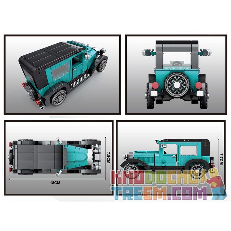 SEMBO 607401 non  FORD LOẠI A. bộ đồ chơi xếp lắp ráp ghép mô hình Racers FAMOUS CAR FORD 1930 MODEL Đua Tốc Độ 330 khối