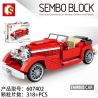 IBLOCK PL-920-137 920-137 PL920-137 SEMBO 607402 non  XE CỔ MUI TRẦN MÀU ĐỎ bộ đồ chơi xếp lắp ráp ghép mô hình Speed Champions Racing Cars FAMOUS CAR MERCEDES-BENZ 500K TOURER MAYFAIR Đua Xe Công Thức 318 khối