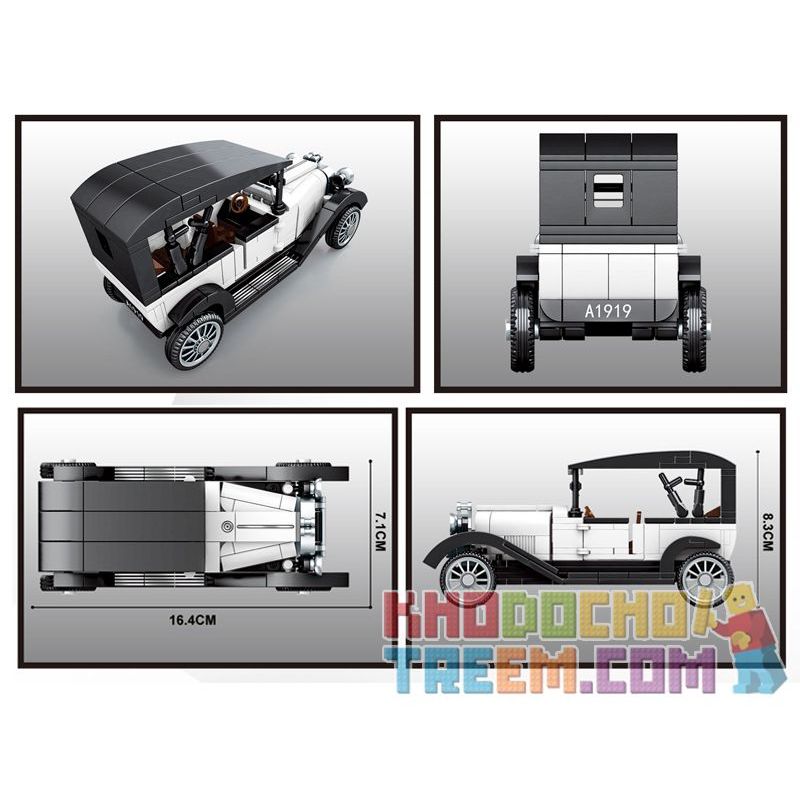 IBLOCK PL-920-138 920-138 PL920-138 SEMBO 607403 non  CITROEN LOẠI A bộ đồ chơi xếp lắp ráp ghép mô hình Racers FAMOUS CAR CITROEN TYPE 1919 Đua Tốc Độ 264 khối