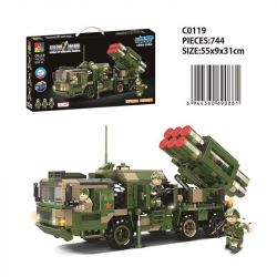 WOMA C0119 0119 non  XE PHÓNG TÊN LỬA PHÒNG KHÔNG TẦM TRUNG VÀ NGẮN HONGQI-16 bộ đồ chơi xếp lắp ráp ghép mô hình World Of Ballistic Missile Trận Chiến Tên Lửa 744 khối
