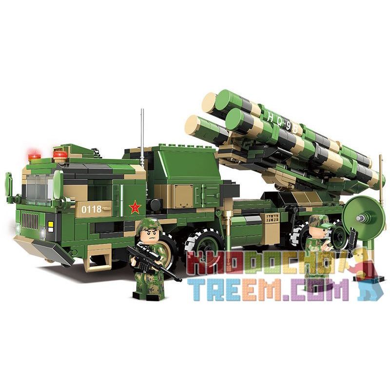 WOMA C0118 0118 non  XE PHÓNG TÊN LỬA ĐẤT ĐỐI KHÔNG TẦM XA HONGQI-9B bộ đồ chơi xếp lắp ráp ghép mô hình World Of Ballistic Missile Trận Chiến Tên Lửa 741 khối
