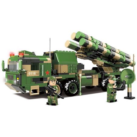 WOMA C0118 0118 non  XE PHÓNG TÊN LỬA ĐẤT ĐỐI KHÔNG TẦM XA HONGQI-9B bộ đồ chơi xếp lắp ráp ghép mô hình World Of Ballistic Missile Trận Chiến Tên Lửa 741 khối