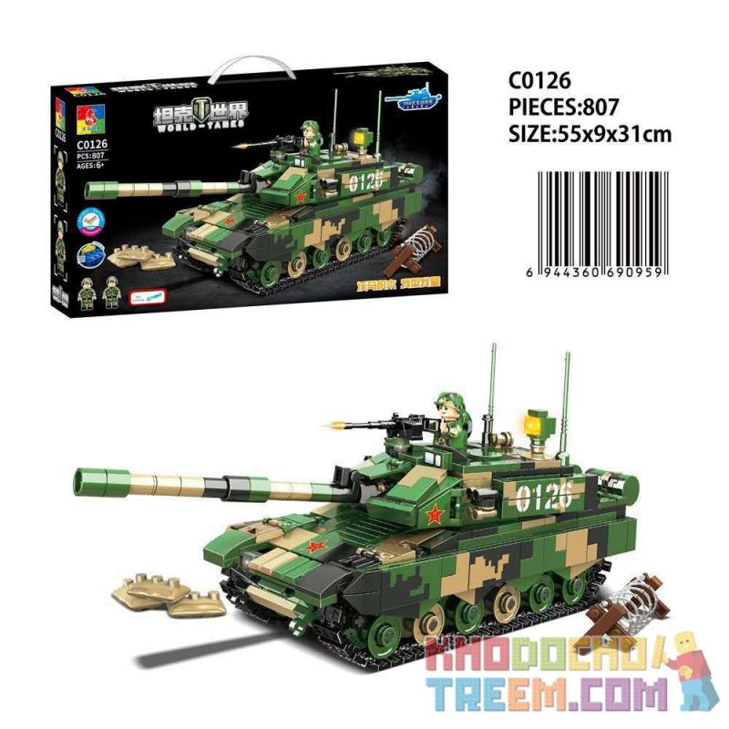 WOMA C0126 0126 C0636 0636 non  XE TĂNG CHIẾN ĐẤU CHỦ LỰC KIỂU 99A bộ đồ chơi xếp lắp ráp ghép mô hình Military Army WORLD TANKS Quân Sự Bộ Đội 807 khối