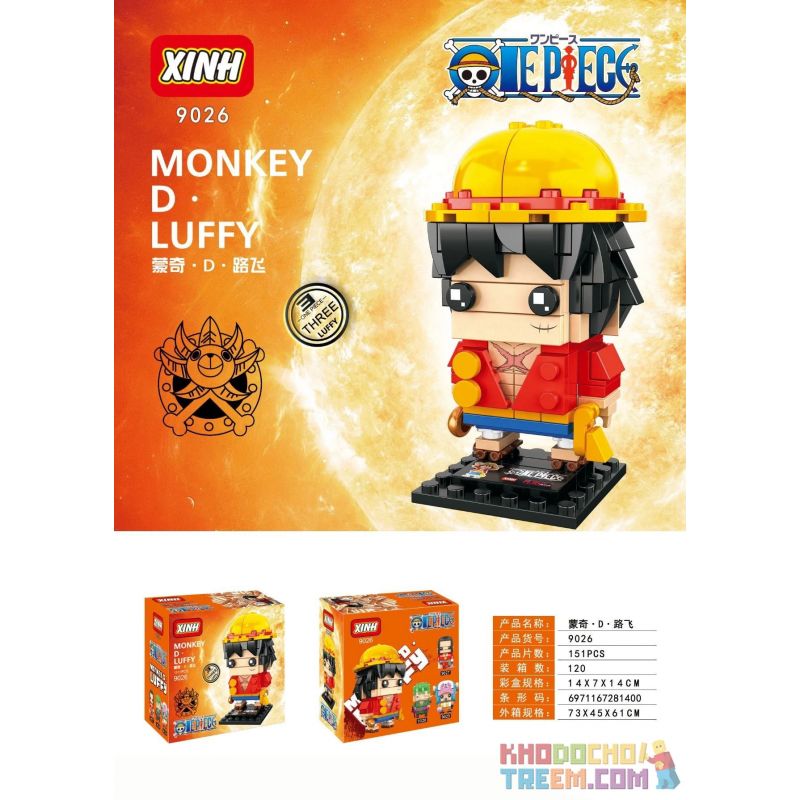 XINH 9026 non  KHỈ ONE PIECE · D LUFFY bộ đồ chơi xếp lắp ráp ghép mô hình Movie & Game MONKEY D LUFFY Phim Và Trò Chơi 151 khối