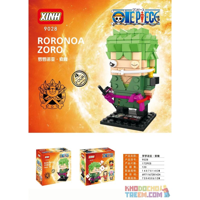 XINH 9028 non  MỘT MẢNH LUO JOLONG bộ đồ chơi xếp lắp ráp ghép mô hình Movie & Game RORONOA ZORO Phim Và Trò Chơi 172 khối