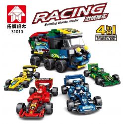 LEYI 31010D 31010A 31010B 31010C non  XE CỨU HỘ F1 4 TỔ HỢP bộ đồ chơi xếp lắp ráp ghép mô hình Racing Cuộc Đua 661 khối