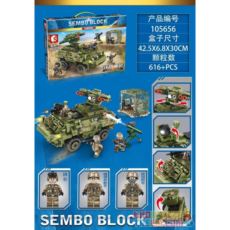 IBLOCK PL-920-174 920-174 PL920-174 SEMBO 105656 non  XE TÊN LỬA RED ARROW bộ đồ chơi xếp lắp ráp ghép mô hình Iron Blood Heavy Equipment Đặc Nhiệm Máu Và Sắt 616 khối