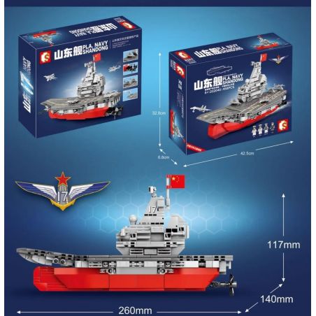 IBLOCK PL-920-177 920-177 PL920-177 SEMBO 202040 non  TÀU SƠN ĐÔNG bộ đồ chơi xếp lắp ráp ghép mô hình Military Army PLA' NAVY SHANDONG Quân Sự Bộ Đội 458 khối