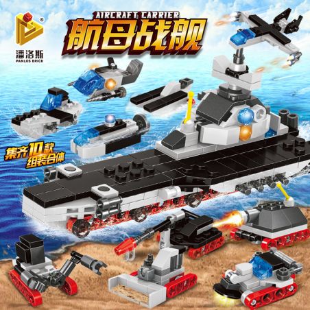 PanlosBrick 633033 Panlos Brick 633033 non  TÀU SÂN BAY THIẾT GIÁP HẠM 10 TỔ HỢP bộ đồ chơi xếp lắp ráp ghép mô hình  AIRCRAFT CARRIER Kỹ Thuật Công Nghệ Cao Mô Hình Phương Tiện 235 khối