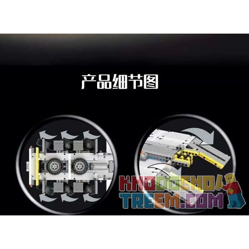 HAPPY BUILD YC-GC006 GC006 YCGC006 non  MÁY MÓC PALLET 1:10 tỷ lệ 1:10 bộ đồ chơi xếp lắp ráp ghép mô hình Build Team SHINEYU STEP DECK TRAILER Đội Xây Dựng 1501 khối