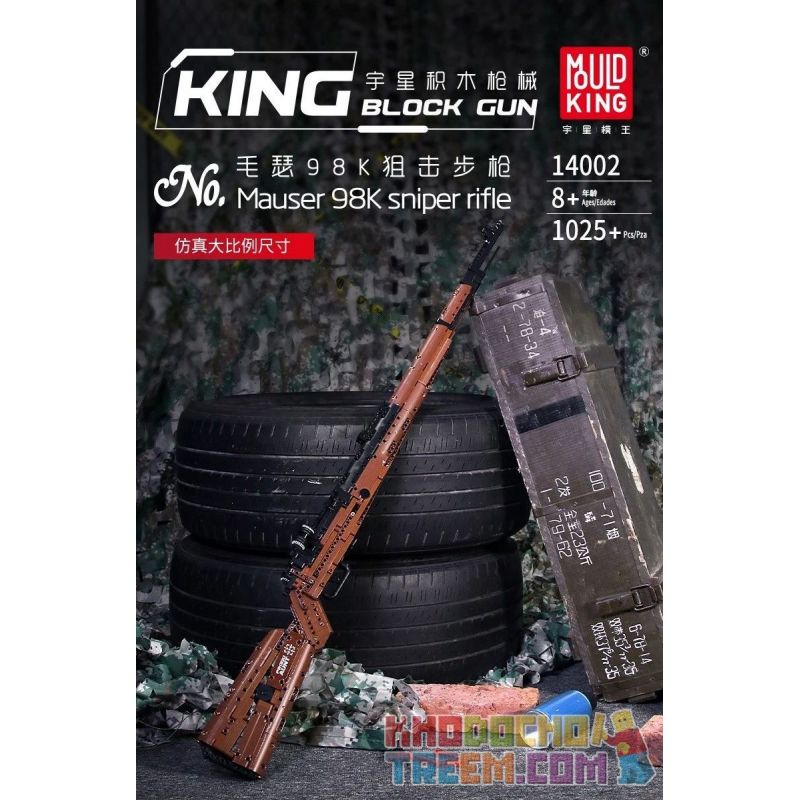 MouldKing 14002 Mould King 14002 non  SÚNG BẮN TỈA MAUSER 98K bộ đồ chơi xếp lắp ráp ghép mô hình Gun MAUSER 98K SNIPER RIFLE 1025 khối
