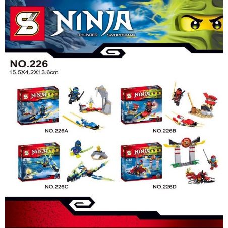 SHENG YUAN SY SY226A 226A SY226B 226B SY226C 226C SY226D 226D non  4 MÁY BAY PHANTOM NINJA bộ đồ chơi xếp lắp ráp ghép mô hình The  Ninjago Movie NINJA THUNDER SWORDSMAN Ninja Lốc Xoáy 303 khối