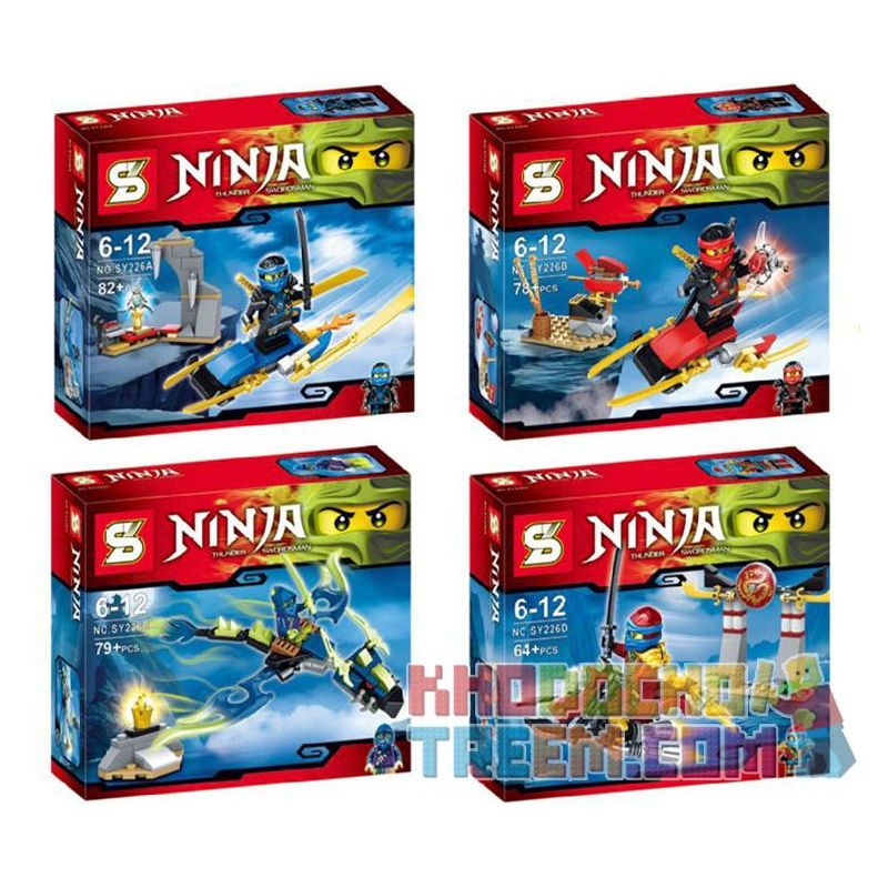 SHENG YUAN SY SY226A 226A SY226B 226B SY226C 226C SY226D 226D non  4 MÁY BAY PHANTOM NINJA bộ đồ chơi xếp lắp ráp ghép mô hình The  Ninjago Movie NINJA THUNDER SWORDSMAN Ninja Lốc Xoáy 303 khối