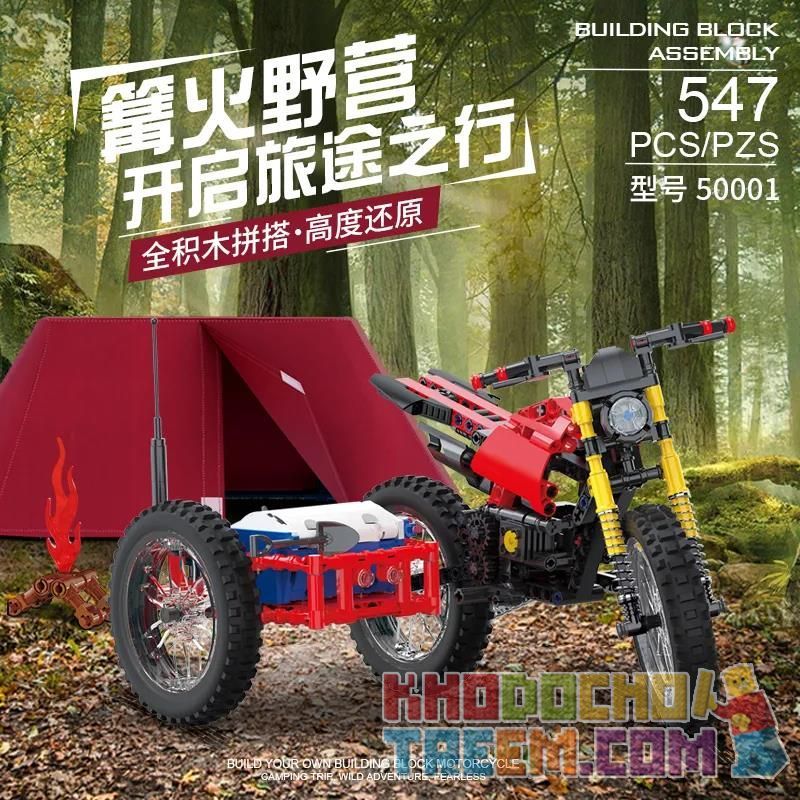 ACHKO 50001 non  MÔ TÔ CẮM TRẠI ĐỊA HÌNH bộ đồ chơi xếp lắp ráp ghép mô hình  COME ALIVE Kỹ Thuật Công Nghệ Cao Mô Hình Phương Tiện 539 khối