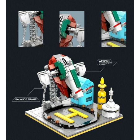 DK 7008 non  KHUNG CÂN BẰNG CĂNG THẲNG SLAVE SỐ 1 bộ đồ chơi xếp lắp ráp ghép mô hình Star Wars BALANCE FRAME SLAVE I STARFIGHTER Chiến Tranh Giữa Các Vì Sao 256 khối
