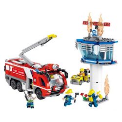 FORANGE FC3109 3109 non  XE CỨU HỎA SÂN BAY bộ đồ chơi xếp lắp ráp ghép mô hình Fire Rescure FIRE FIGHTERS 630 khối