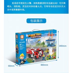 FORANGE FC3109 3109 non  XE CỨU HỎA SÂN BAY bộ đồ chơi xếp lắp ráp ghép mô hình Fire Rescure FIRE FIGHTERS 630 khối