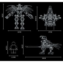 WANGE 5669 non  CÂU CHUYỆN VỀ NGƯỜI MÁY bộ đồ chơi xếp lắp ráp ghép mô hình ROBOT STORY 887 khối