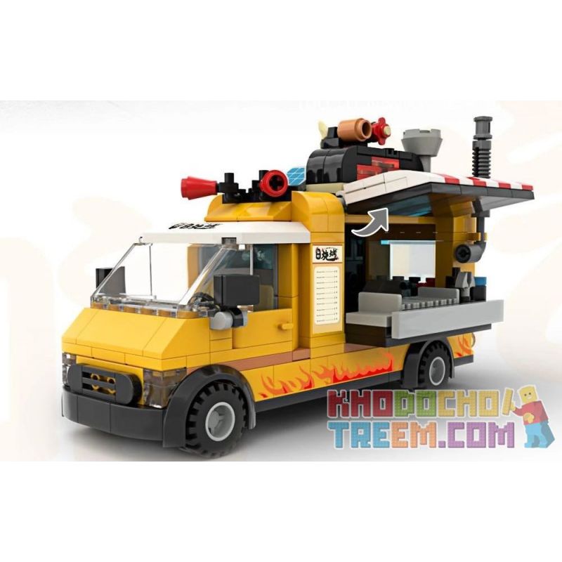 HAPPY BUILD 【未知】 Xếp hình kiểu  4 Types Of Mobile Barbecue Carts, Mobile Coke Carts, Mobile Arcade Cars, And Street Band Car