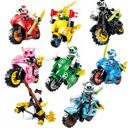 PRCK 61040 non  8 LOẠI NHÂN VẬT MINI MÔ TÔ NINJA bộ đồ chơi xếp lắp ráp ghép mô hình The  Ninjago Movie NINJA MASTERS OF SPINJITZU Ninja Lốc Xoáy