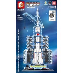 SEMBO 203308 non  CƠ SỞ PHÓNG TÀU VŨ TRỤ CÓ NGƯỜI LÁI ĐIỀU KHIỂN TỪ XA bộ đồ chơi xếp lắp ráp ghép mô hình Space Exploration SPACE FLIGHT Thám Hiểm Không Gian 2221 khối