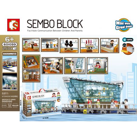 SEMBO 601099 non  SINGAPORE LV CỬA HÀNG ĐẦU PHIÊN BẢN CHIẾU SÁNG TRANG SỨC QUẦN ÁO bộ đồ chơi xếp lắp ráp ghép mô hình Creator Sáng Tạo 2531 khối
