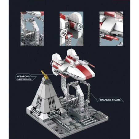 DK 7007 non  MÁY BAY CHIẾN ĐẤU A-WING GIMBAL CĂNG THẲNG bộ đồ chơi xếp lắp ráp ghép mô hình Star Wars BALANCE FRAME A-WING STARFIGHTER Chiến Tranh Giữa Các Vì Sao 359 khối