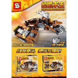 SHENG YUAN SY 7038 non  XE BA BÁNH SAU KHI ĂN GÀ KÉO LẠI bộ đồ chơi xếp lắp ráp ghép mô hình Mini Racing Pacemaker Đua Xe Mini 260 khối