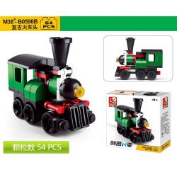 SLUBAN M38 non  4 LOẠI TÀU ĐIỆN NGẦM CỔ ĐIỂN MÀU CAM ĐẦU MÁY XE LỬA XANH TAXI HỒNG KÔNG ĐỎ BUÝT bộ đồ chơi xếp lắp ráp ghép mô hình Creator Sáng Tạo 214 khối