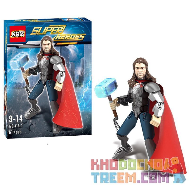 XSZ KSZ 319-1 non  THẦN SẤM bộ đồ chơi xếp lắp ráp ghép mô hình  SUPER HEROES Kỹ Thuật Công Nghệ Cao Mô Hình Phương Tiện 61 khối