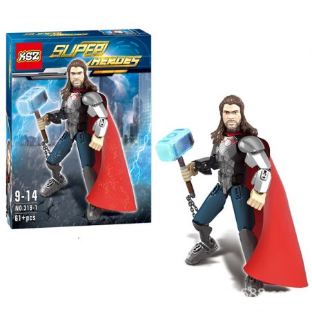 XSZ KSZ 319-1 non  THẦN SẤM bộ đồ chơi xếp lắp ráp ghép mô hình  SUPER HEROES Kỹ Thuật Công Nghệ Cao Mô Hình Phương Tiện 61 khối
