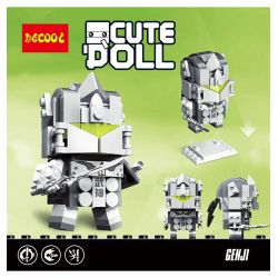 JISI 6858 non  GỐC bộ đồ chơi xếp lắp ráp ghép mô hình Brickheadz CUTEDOLL GENJI Nhân Vật Đầu To 139 khối